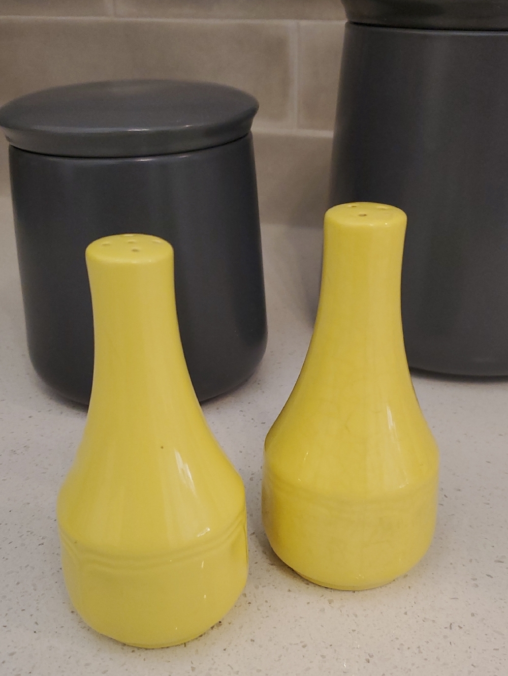 Vintage Yellow Ceramic Salt and Pepper Shakers Japan